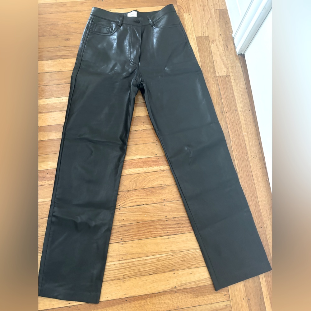 Aritzia Melina black vegan leather pants